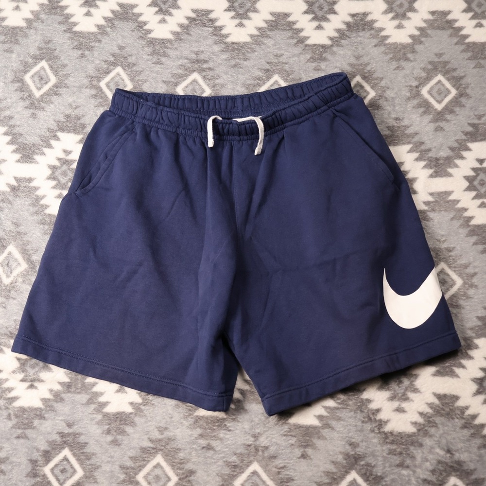 Nike Sportswear Big Swoosh Navy Blue Fleece Shorts XXL AR3161-410